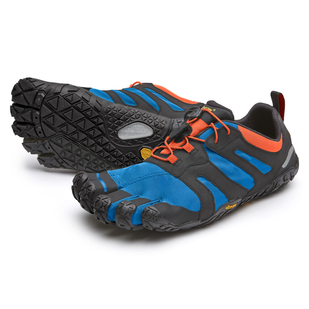 Vibram Fivefingers V-Trail 2.0 Mens Running Shoes Blue/Orange Australia (LVY840692)